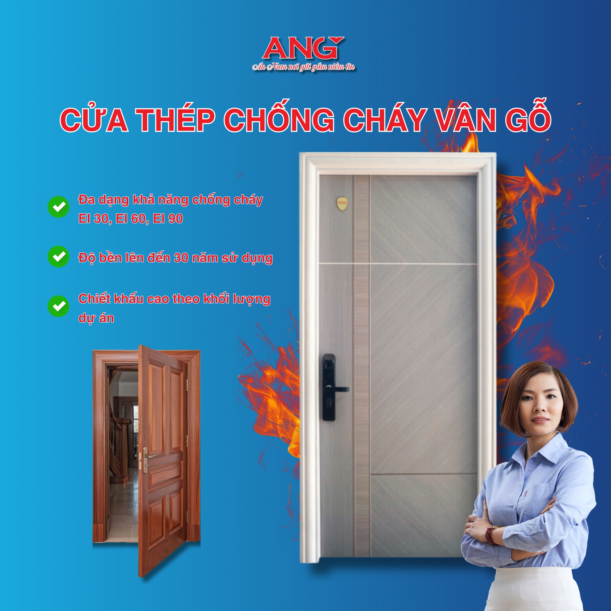 CỬA THÉP VÂN GỖ – LIỆU CÓ CHỐNG CHÁY ĐƯỢC KHÔNG?